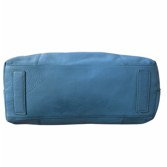 HOBO Kingston Pebbled Leather Convertible Tote Bag Blue Slouchy Hobo Purse - Picture 8 of 15